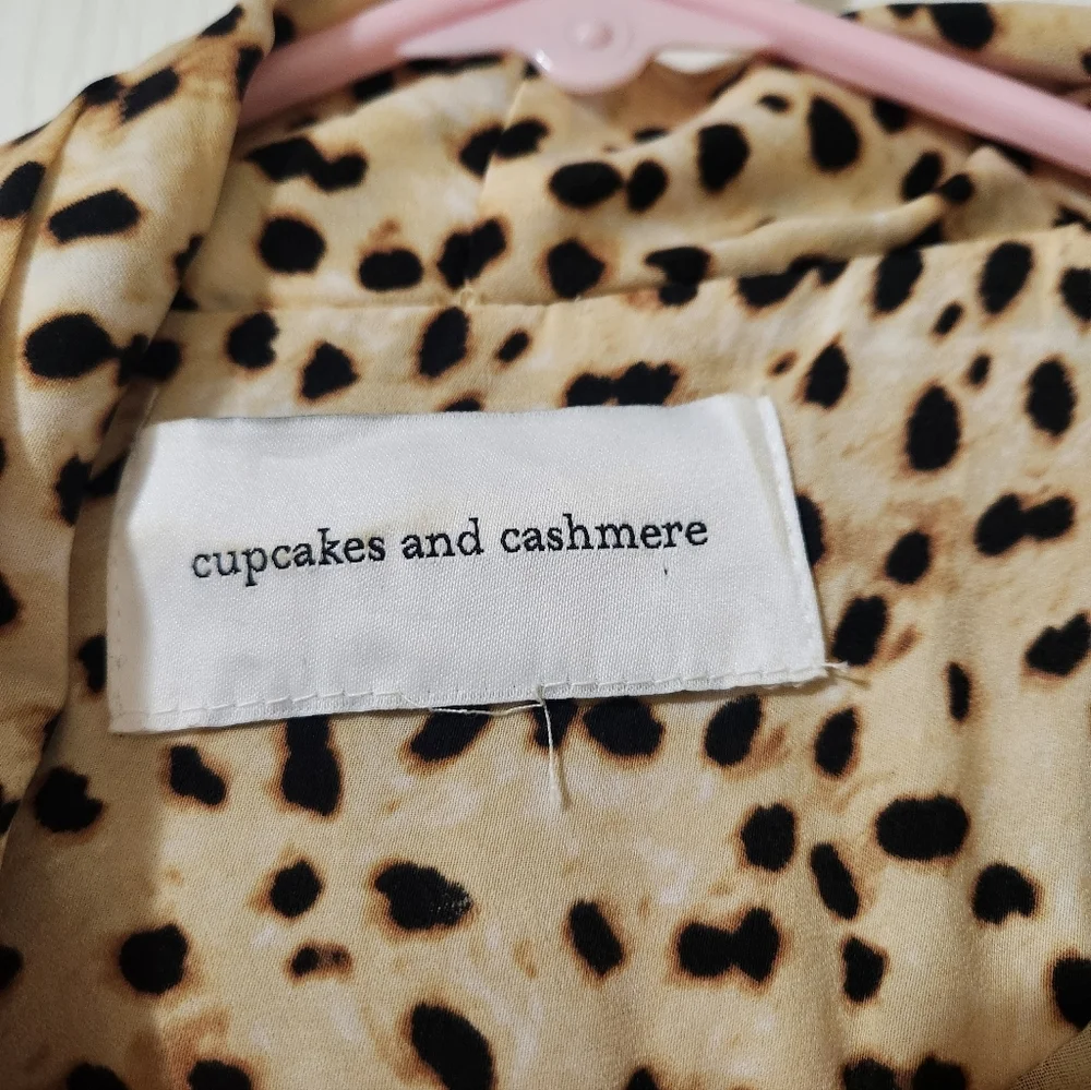 Cupcakes And Cashmere Leopard Print Long Cardigan Jacket Small
